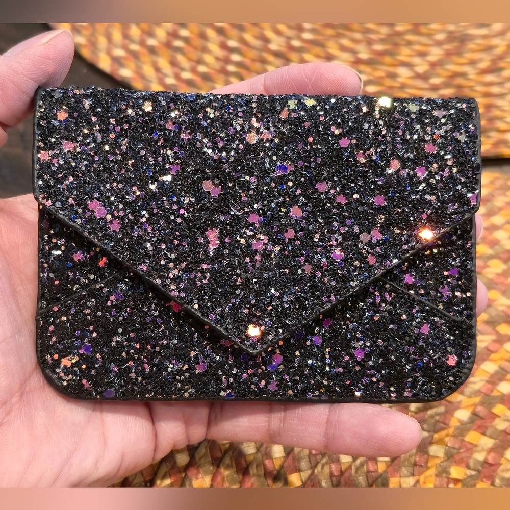 Glittery Black Envelope Card Case